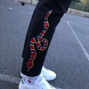 Hand painted snake jeans